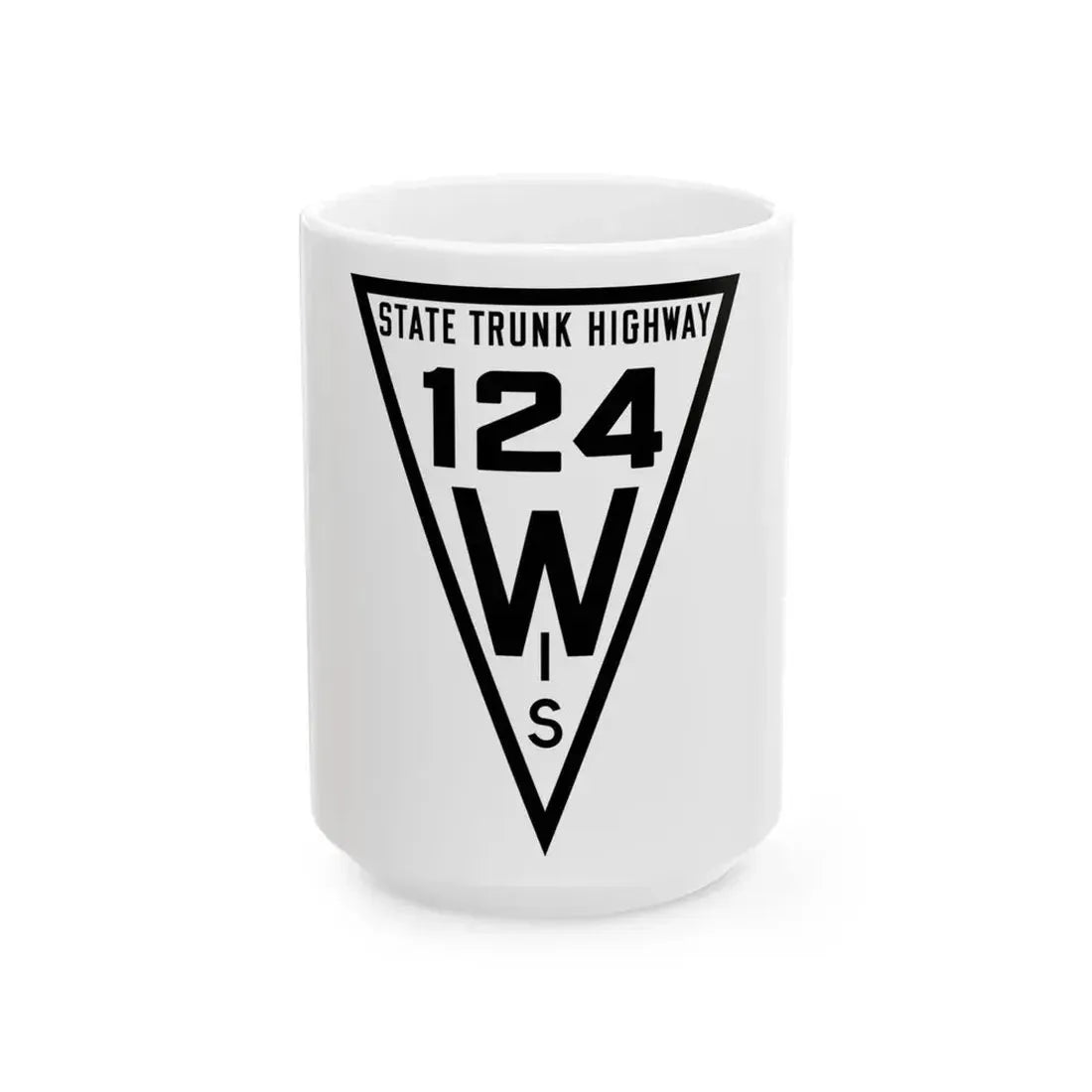 WIS 124 1919 (Wisconsin) (Road Sign) White Coffee Mug 15oz - Go Mug Yourself