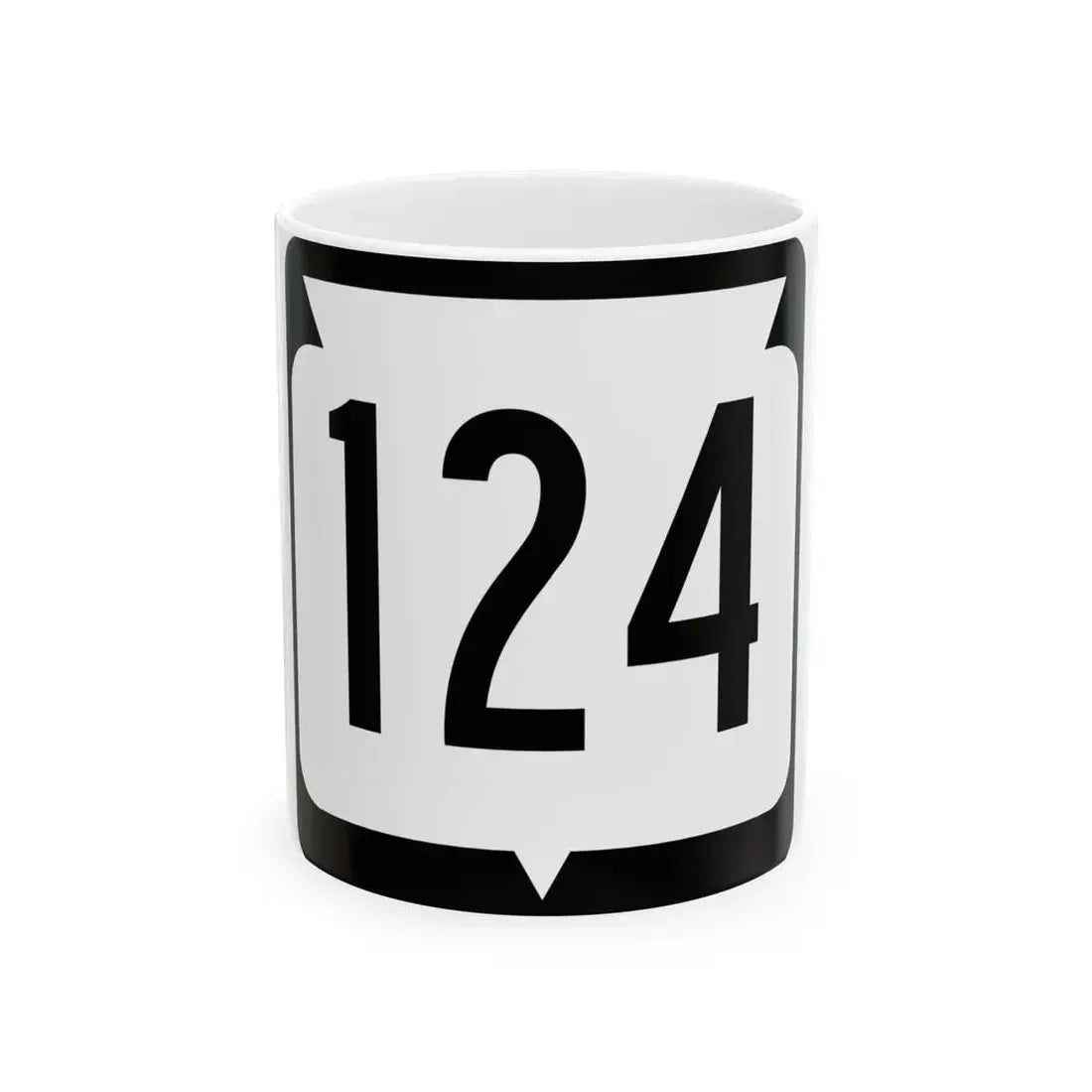 WIS 124 (Wisconsin) (Road Sign) White Coffee Mug 11oz - Go Mug Yourself