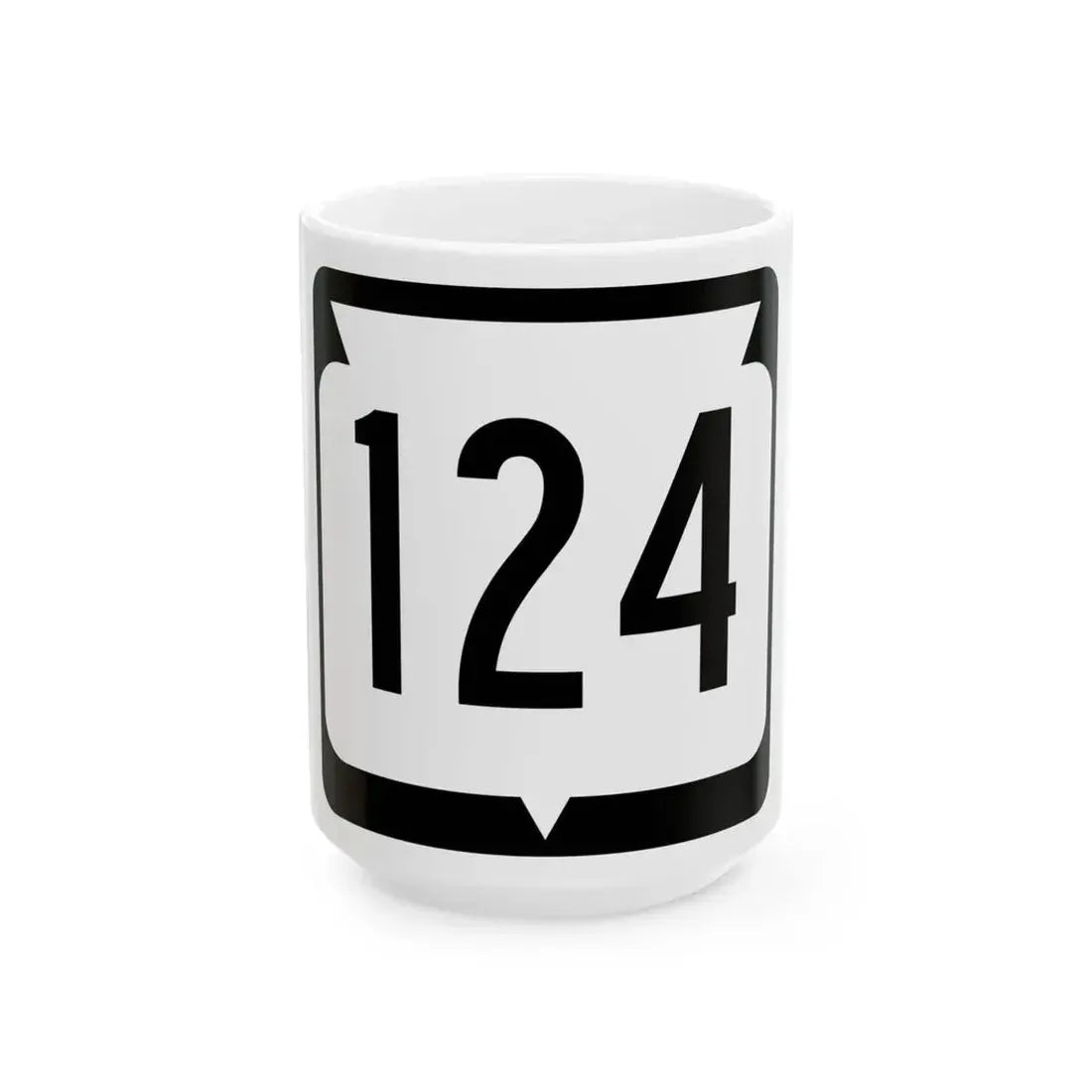 WIS 124 (Wisconsin) (Road Sign) White Coffee Mug 15oz - Go Mug Yourself