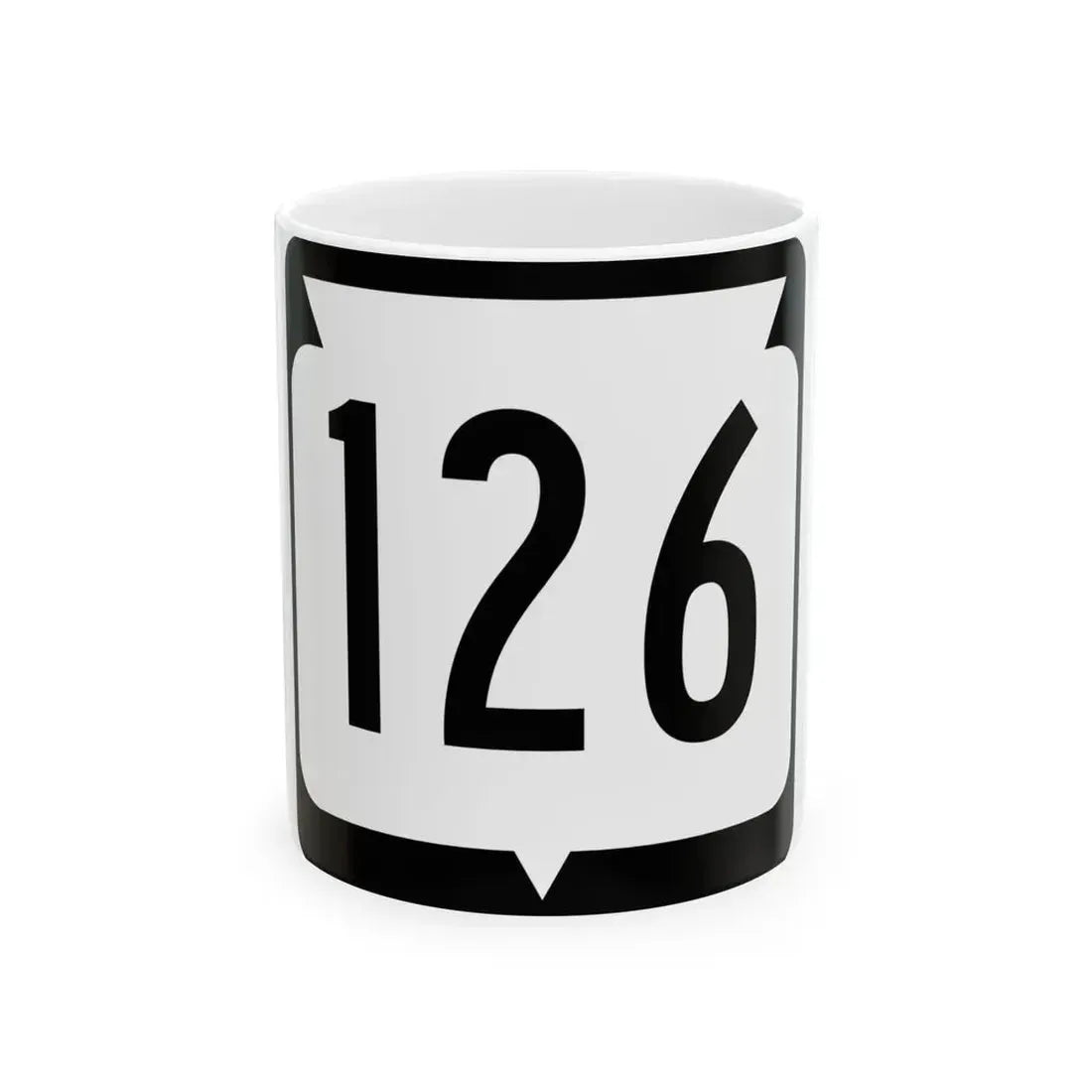 WIS 126 (Wisconsin) (Road Sign) White Coffee Mug 11oz - Go Mug Yourself