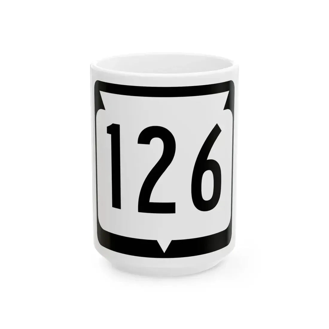 WIS 126 (Wisconsin) (Road Sign) White Coffee Mug 15oz - Go Mug Yourself