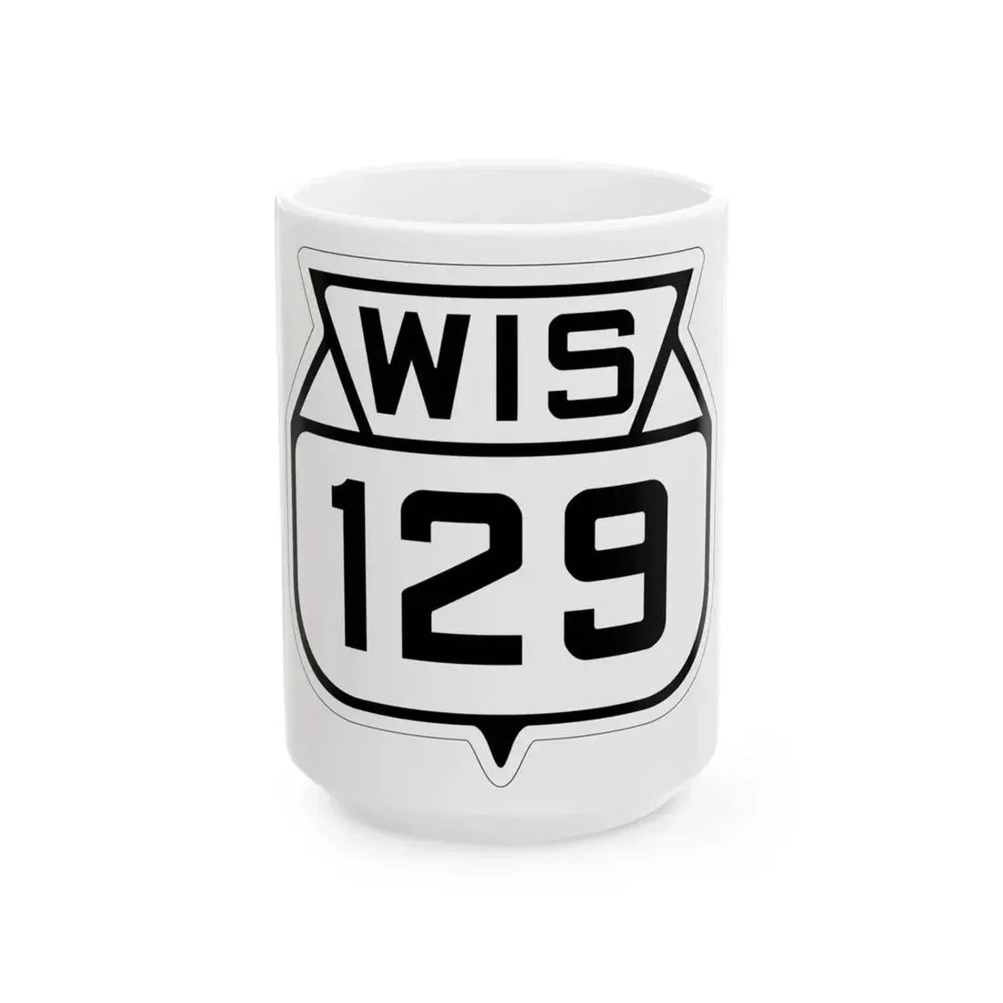 WIS 129 1938 (Wisconsin) (Road Sign) White Coffee Mug 15oz - Go Mug Yourself