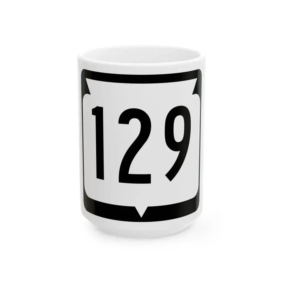 WIS 129 (Wisconsin) (Road Sign) White Coffee Mug 15oz - Go Mug Yourself