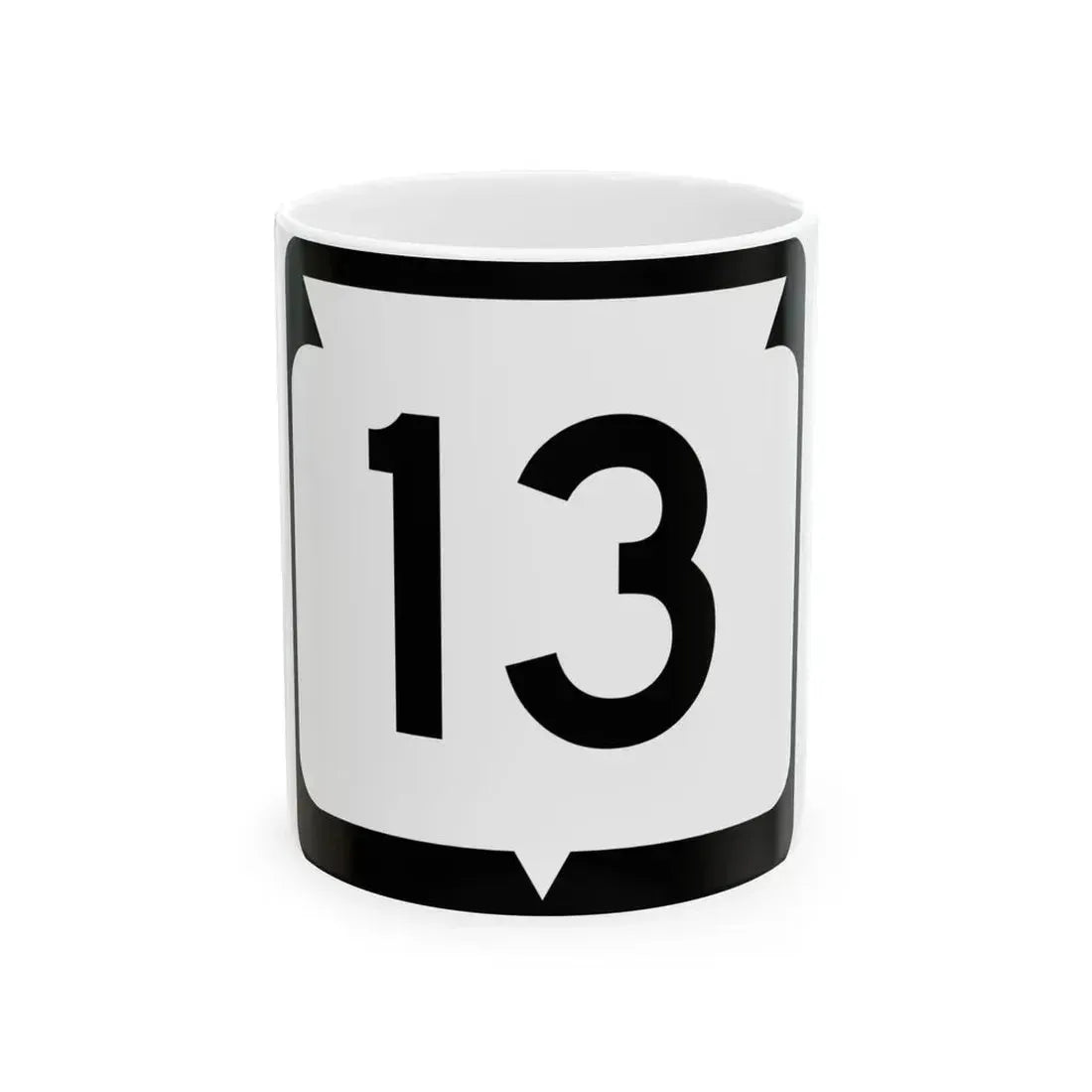 WIS 13 (Wisconsin) (Road Sign) White Coffee Mug 11oz - Go Mug Yourself