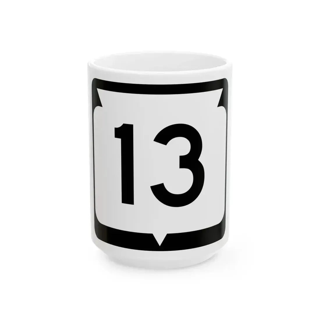 WIS 13 (Wisconsin) (Road Sign) White Coffee Mug 15oz - Go Mug Yourself