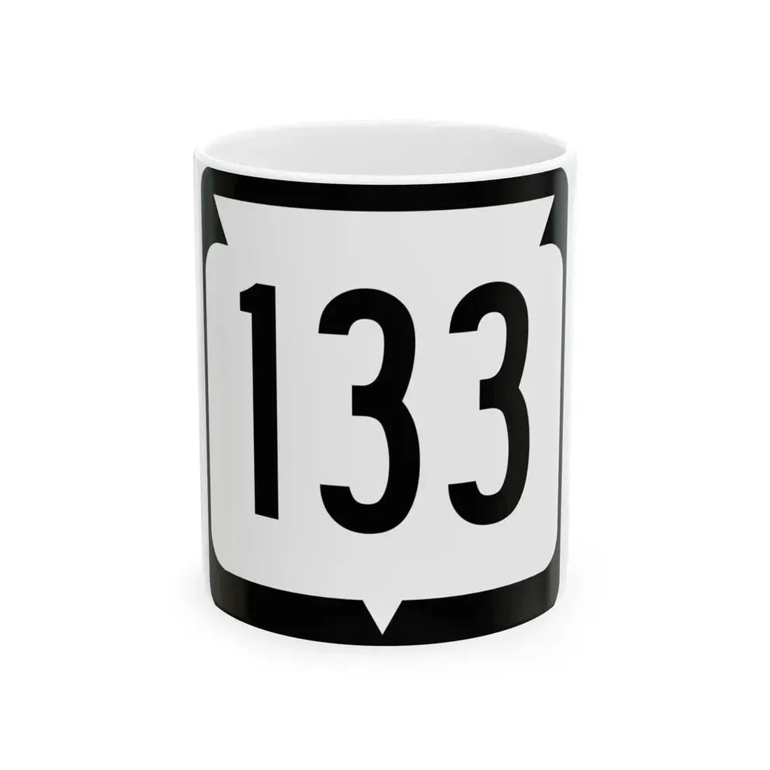 WIS 133 (Wisconsin) (Road Sign) White Coffee Mug 11oz - Go Mug Yourself