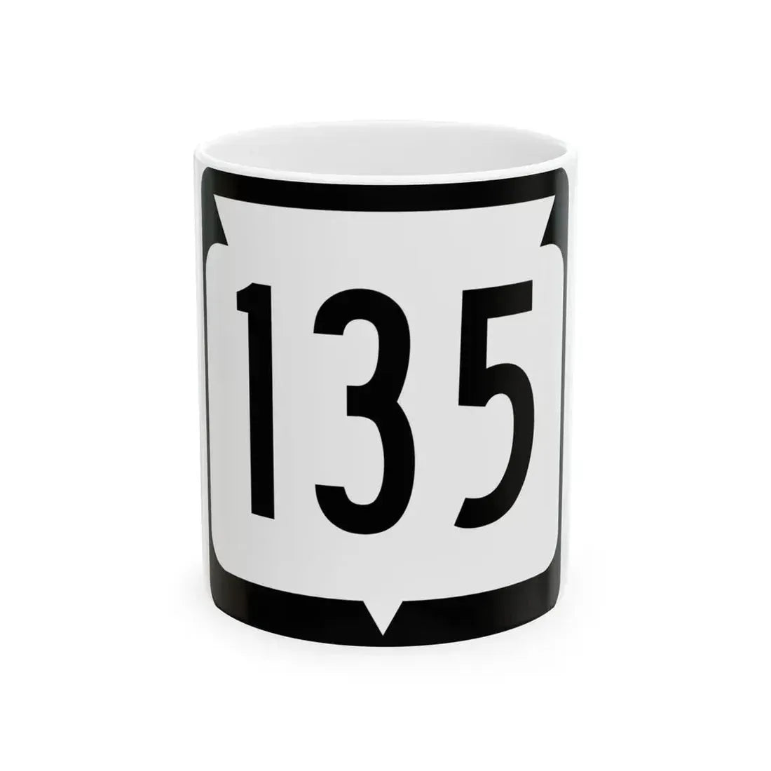 WIS 135 (Wisconsin) (Road Sign) White Coffee Mug 11oz - Go Mug Yourself