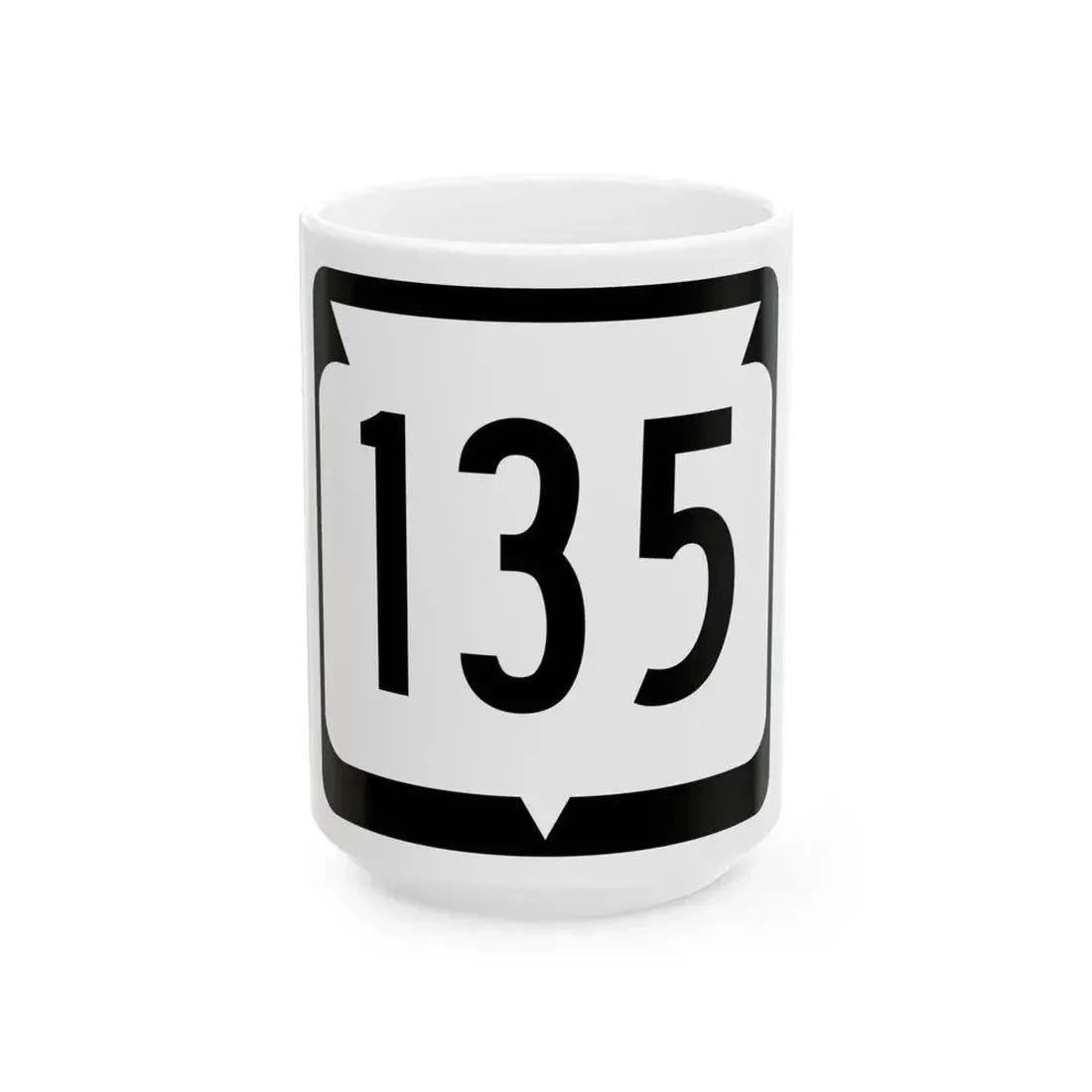 WIS 135 (Wisconsin) (Road Sign) White Coffee Mug 15oz - Go Mug Yourself