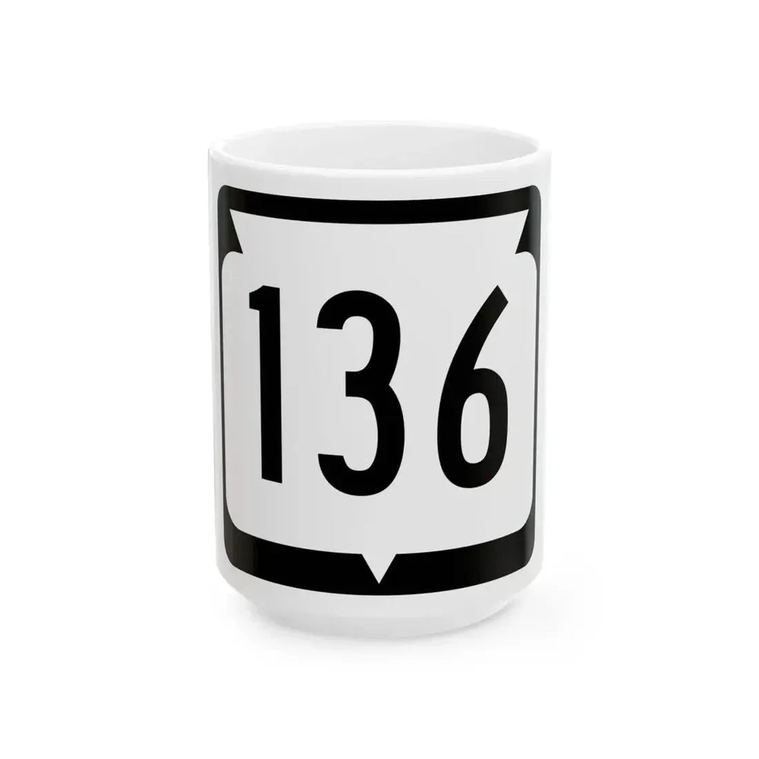 WIS 136 (Wisconsin) (Road Sign) White Coffee Mug 15oz - Go Mug Yourself
