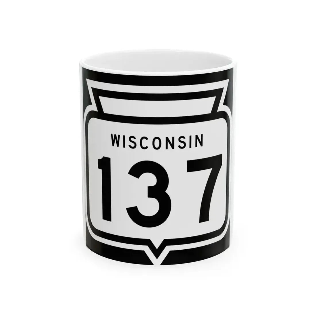 WIS 137 1958 (Wisconsin) (Road Sign) White Coffee Mug 11oz - Go Mug Yourself