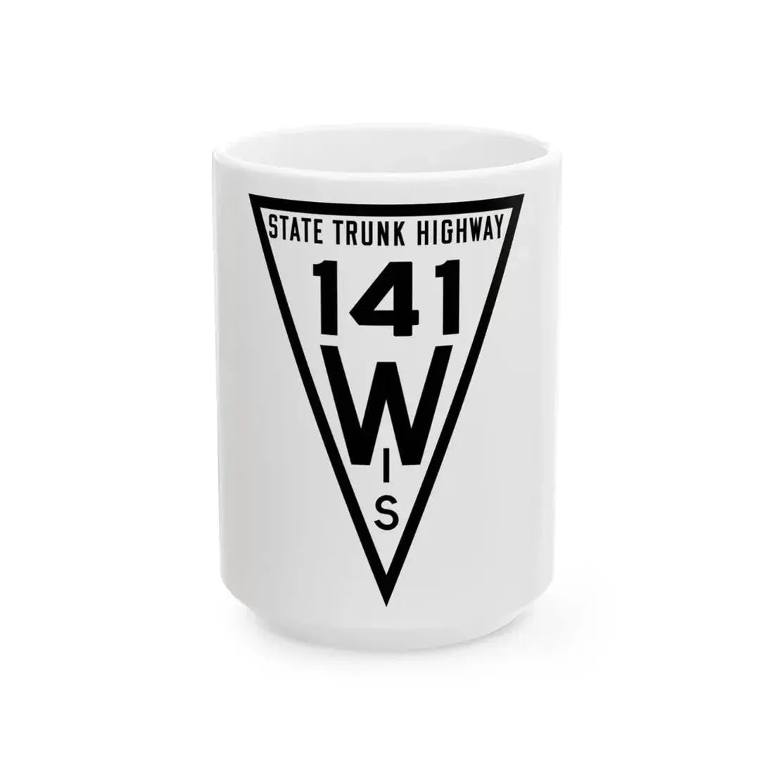 WIS 141 1919 (Wisconsin) (Road Sign) White Coffee Mug 15oz - Go Mug Yourself