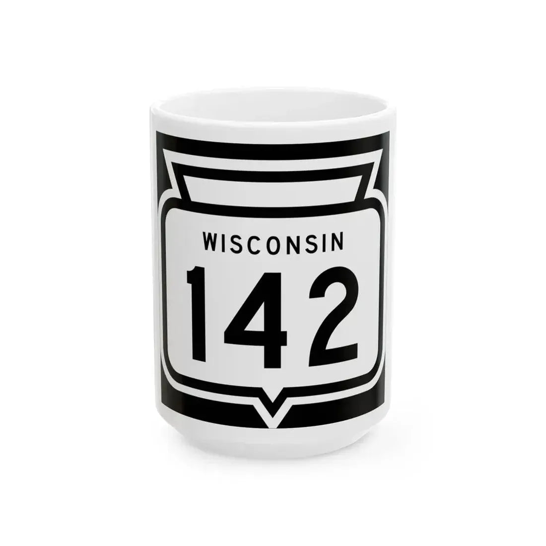 WIS 142 1958 (Wisconsin) (Road Sign) White Coffee Mug 15oz - Go Mug Yourself
