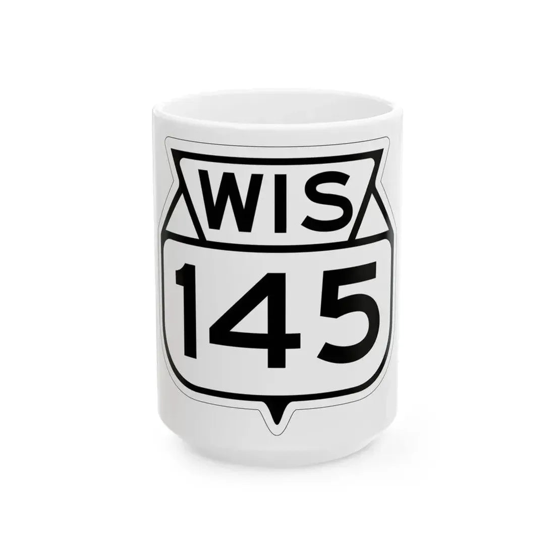 WIS 145 1949 (Wisconsin) (Road Sign) White Coffee Mug 15oz - Go Mug Yourself