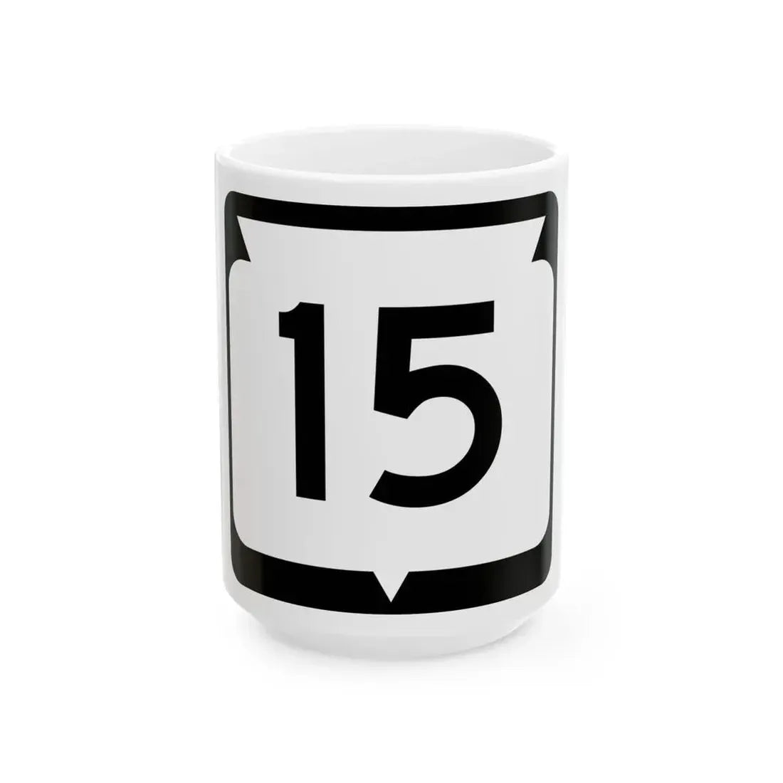 WIS 15 (Wisconsin) (Road Sign) White Coffee Mug 15oz - Go Mug Yourself
