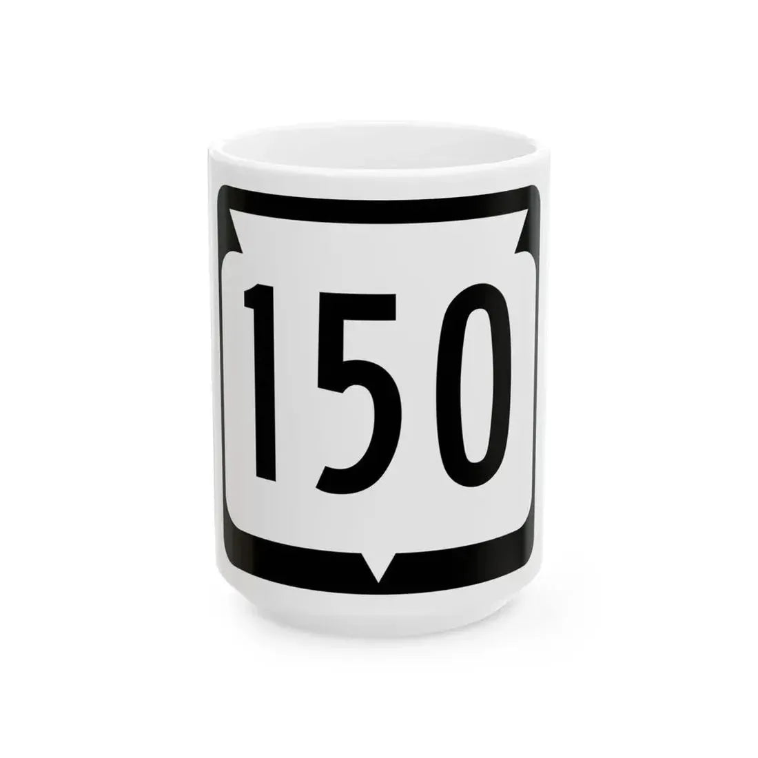 WIS 150 (Wisconsin) (Road Sign) White Coffee Mug 15oz - Go Mug Yourself