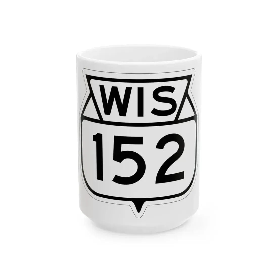 WIS 152 1949 (Wisconsin) (Road Sign) White Coffee Mug 15oz - Go Mug Yourself