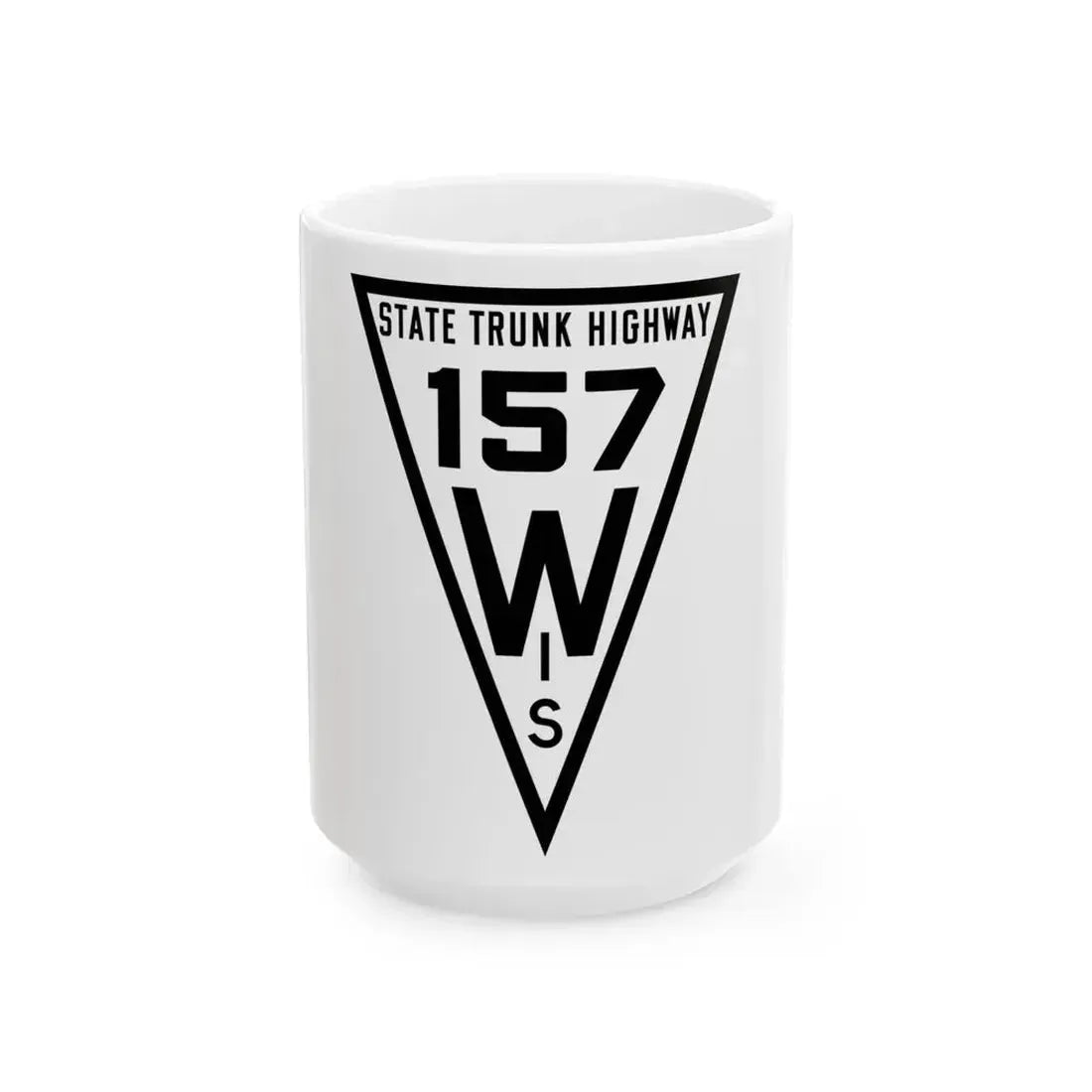 WIS 157 1919 (Wisconsin) (Road Sign) White Coffee Mug 15oz - Go Mug Yourself