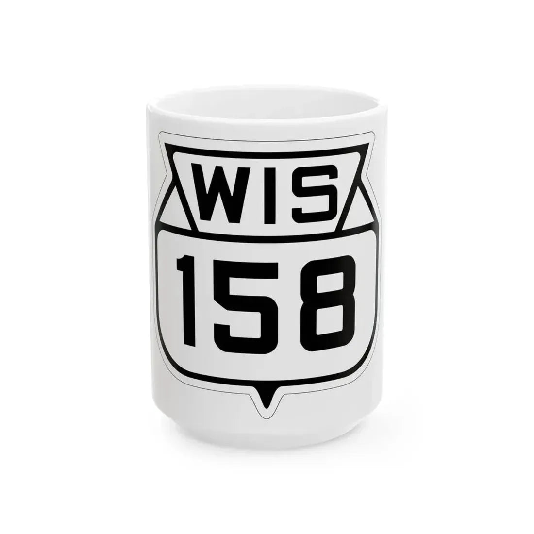 WIS 158 1938 (Wisconsin) (Road Sign) White Coffee Mug 15oz - Go Mug Yourself