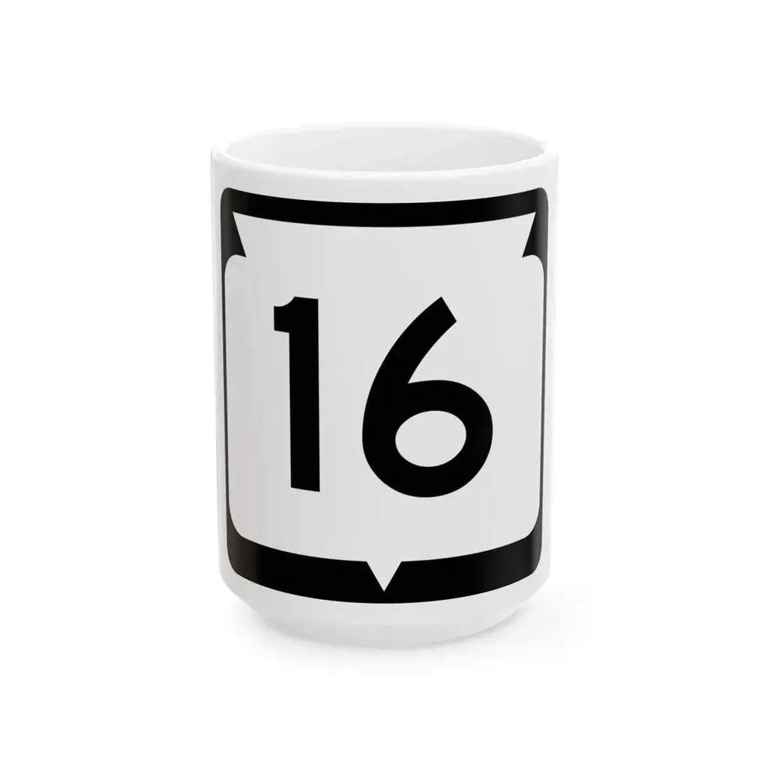 WIS 16 (Wisconsin) (Road Sign) White Coffee Mug 15oz - Go Mug Yourself