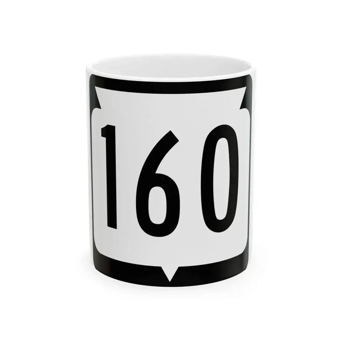 WIS 160 (Wisconsin) (Road Sign) White Coffee Mug 11oz - Go Mug Yourself