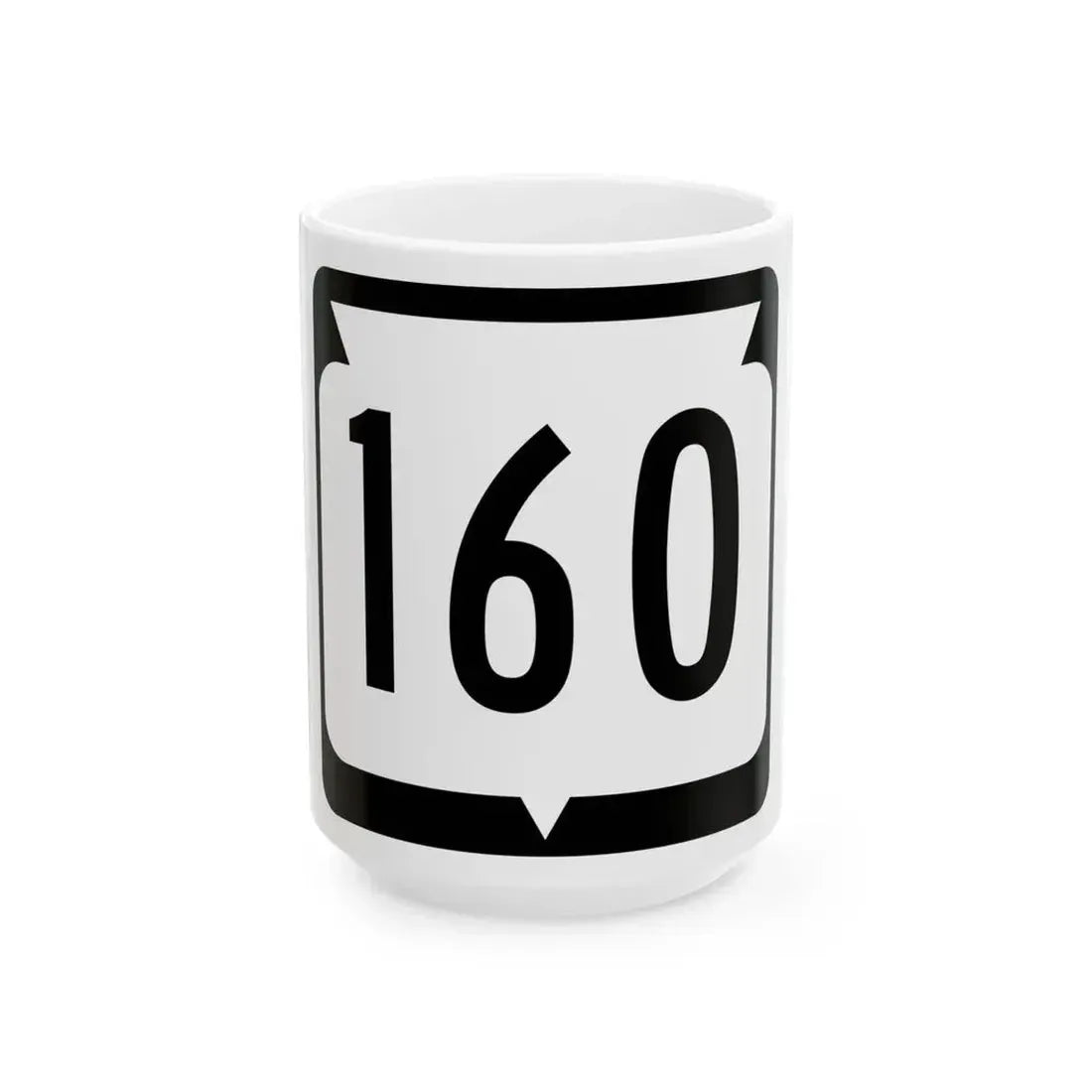 WIS 160 (Wisconsin) (Road Sign) White Coffee Mug 15oz - Go Mug Yourself