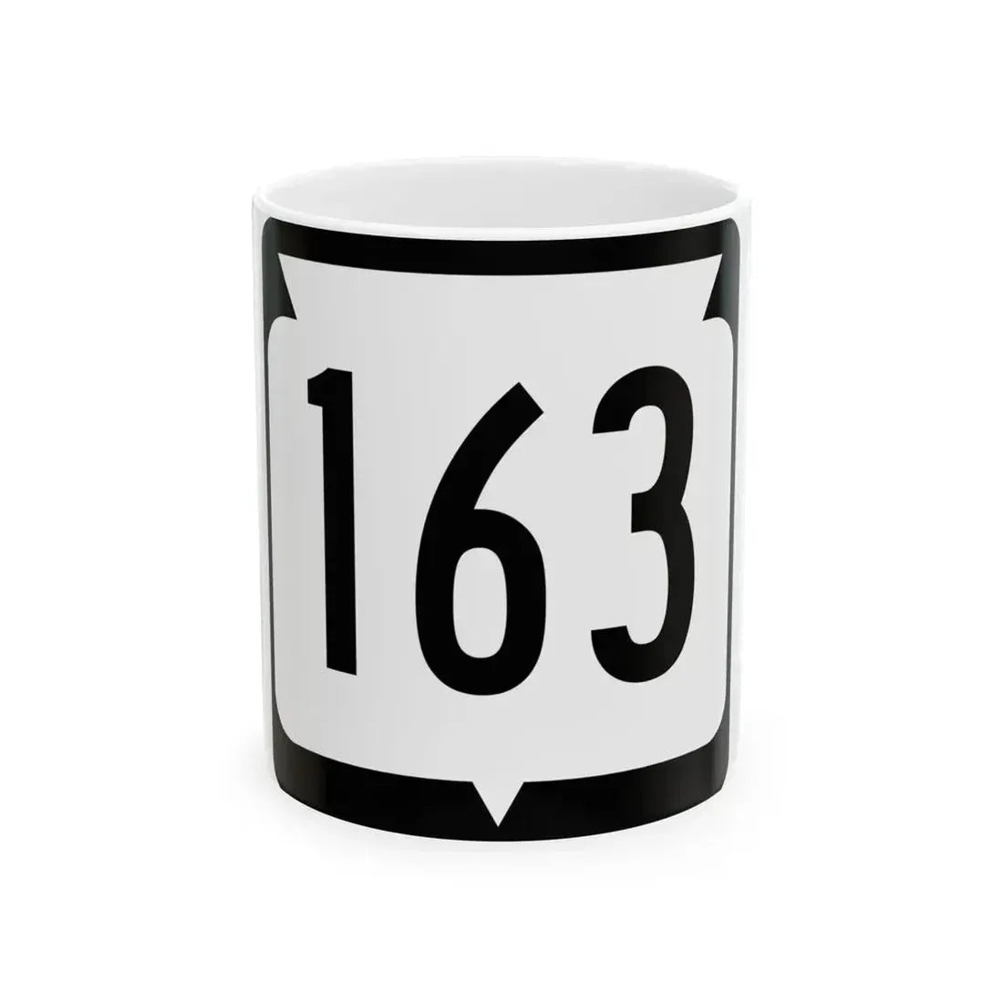 WIS 163 (Wisconsin) (Road Sign) White Coffee Mug 11oz - Go Mug Yourself