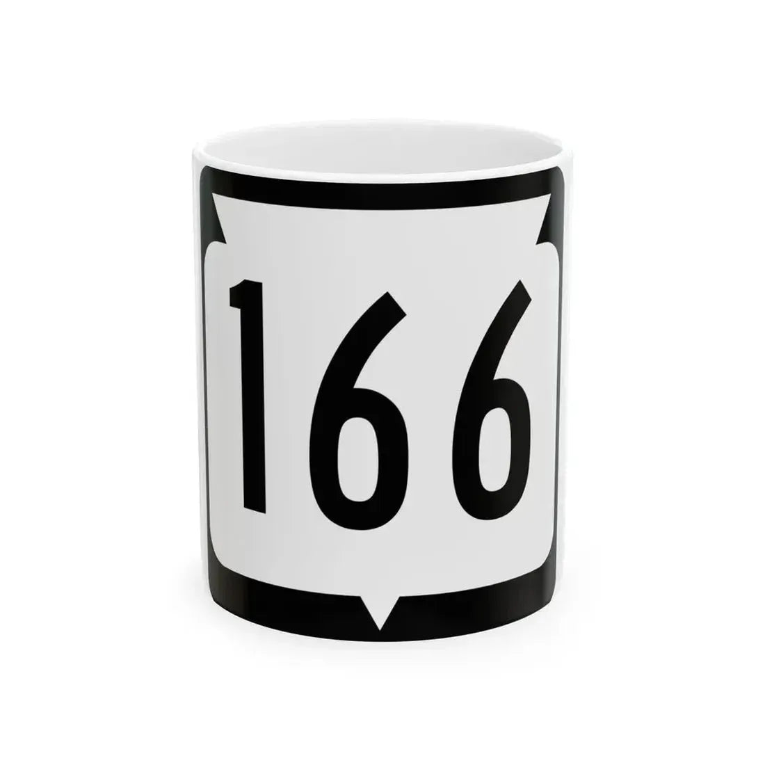 WIS 166 (Wisconsin) (Road Sign) White Coffee Mug 11oz - Go Mug Yourself