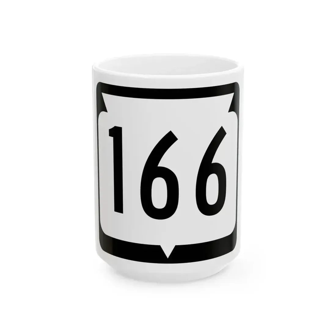 WIS 166 (Wisconsin) (Road Sign) White Coffee Mug 15oz - Go Mug Yourself