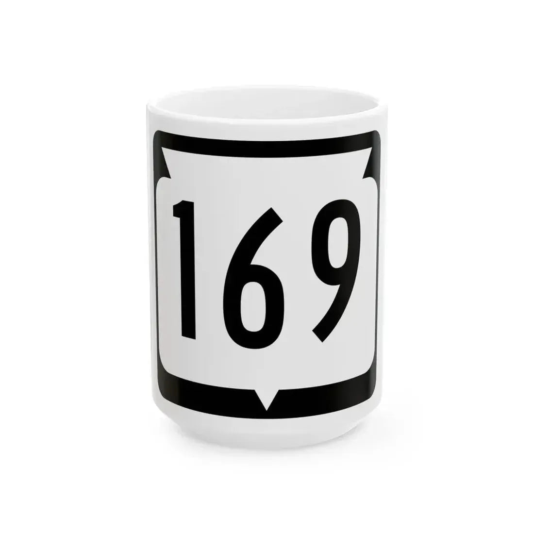 WIS 169 (Wisconsin) (Road Sign) White Coffee Mug 15oz - Go Mug Yourself