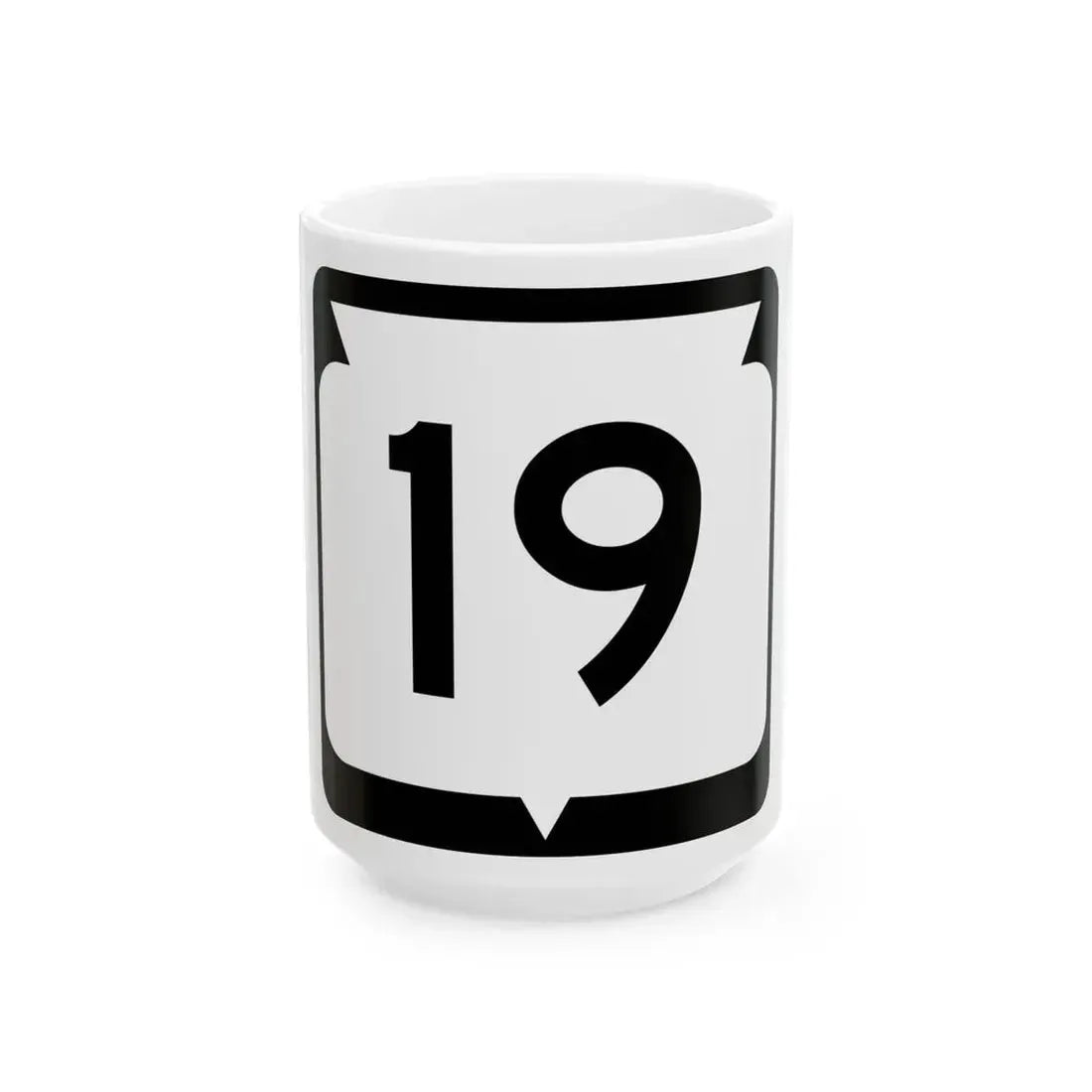 WIS 19 (Wisconsin) (Road Sign) White Coffee Mug 15oz - Go Mug Yourself