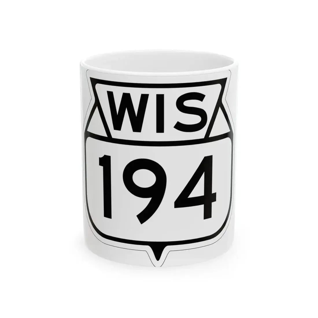 WIS 194 1949 (Wisconsin) (Road Sign) White Coffee Mug 11oz - Go Mug Yourself