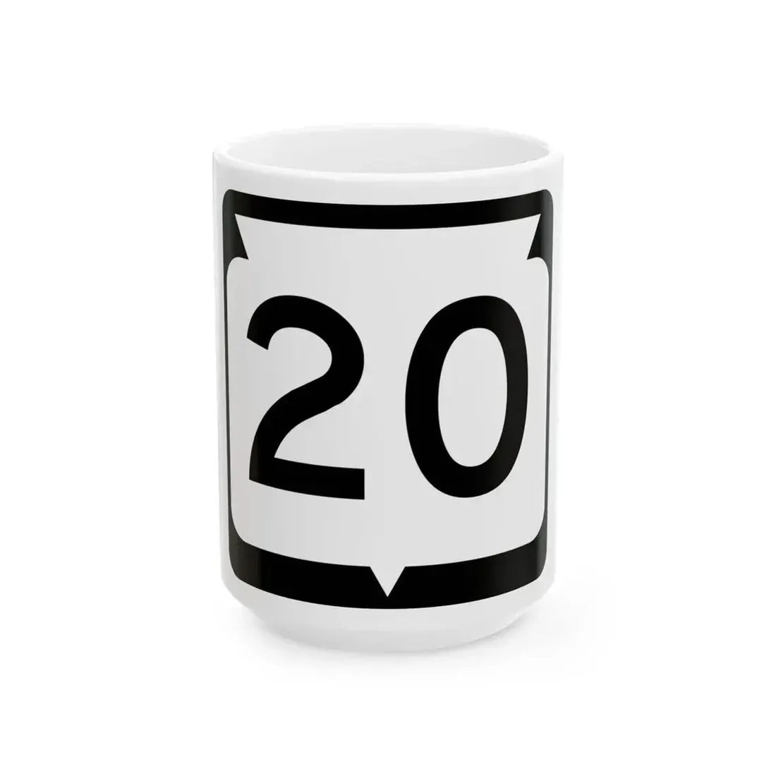 WIS 20 (Wisconsin) (Road Sign) White Coffee Mug 15oz - Go Mug Yourself
