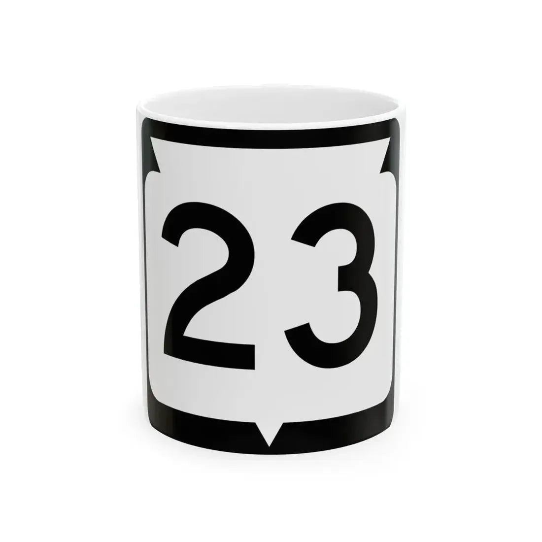 WIS 23 (Wisconsin) (Road Sign) White Coffee Mug 11oz - Go Mug Yourself
