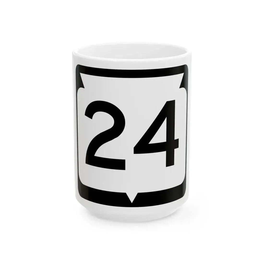 WIS 24 (Wisconsin) (Road Sign) White Coffee Mug 15oz - Go Mug Yourself