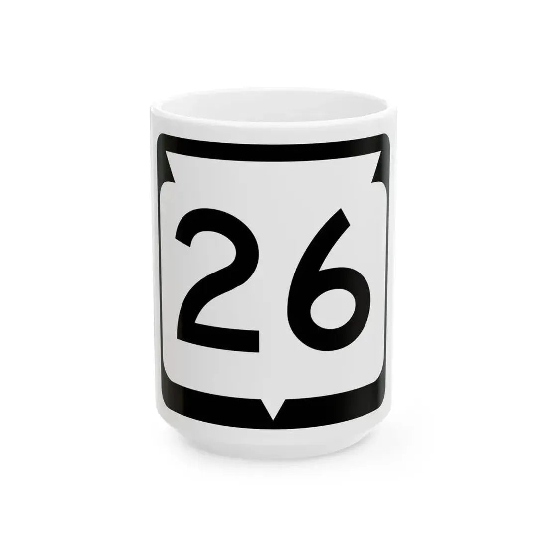 WIS 26 (Wisconsin) (Road Sign) White Coffee Mug 15oz - Go Mug Yourself