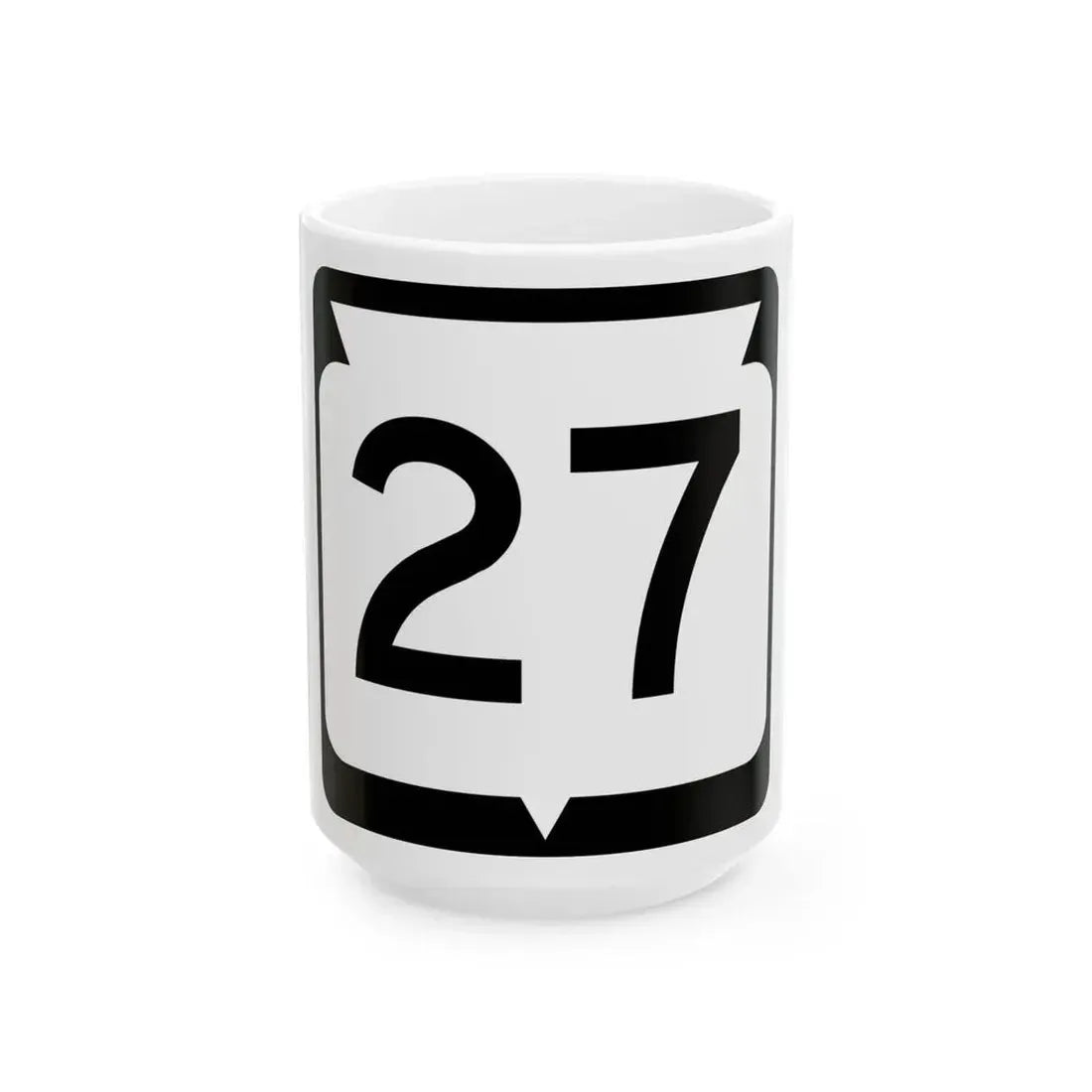 WIS 27 (Wisconsin) (Road Sign) White Coffee Mug 15oz - Go Mug Yourself