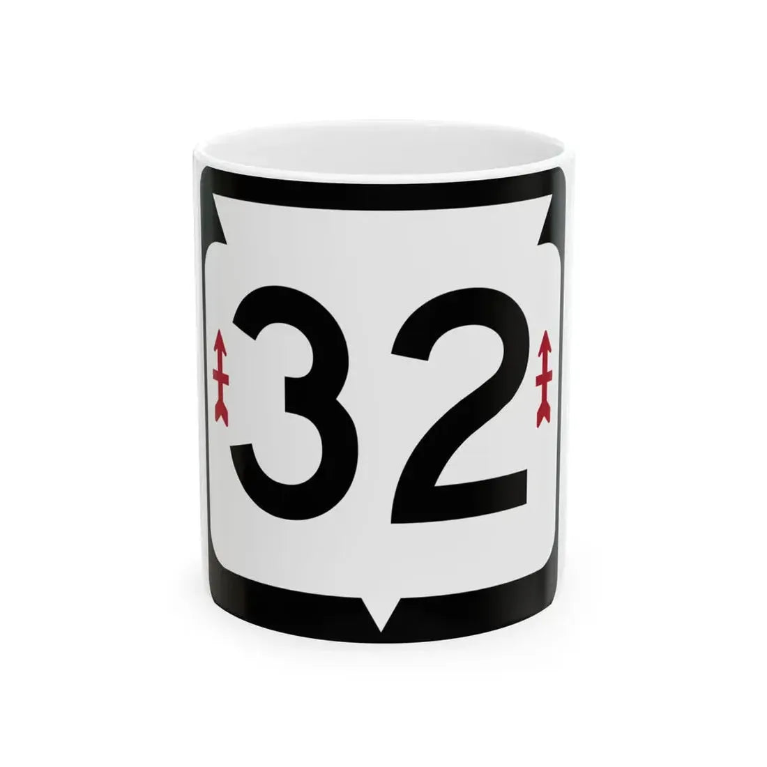 WIS 32 (Wisconsin) (Road Sign) White Coffee Mug 11oz - Go Mug Yourself