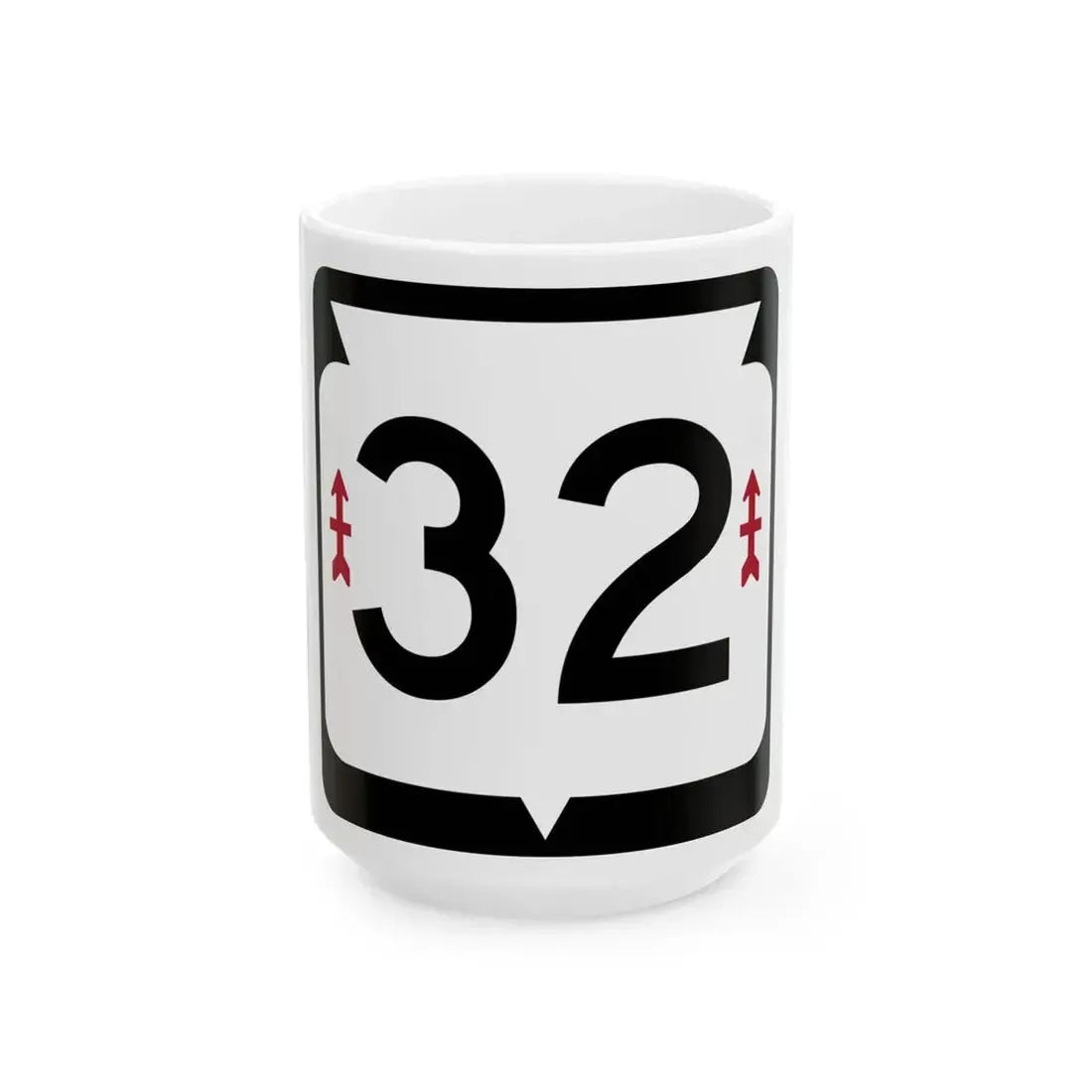 WIS 32 (Wisconsin) (Road Sign) White Coffee Mug 15oz - Go Mug Yourself