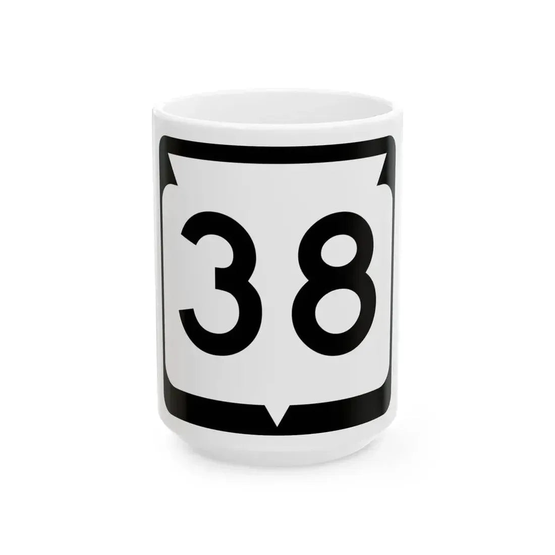 WIS 38 (Wisconsin) (Road Sign) White Coffee Mug 15oz - Go Mug Yourself