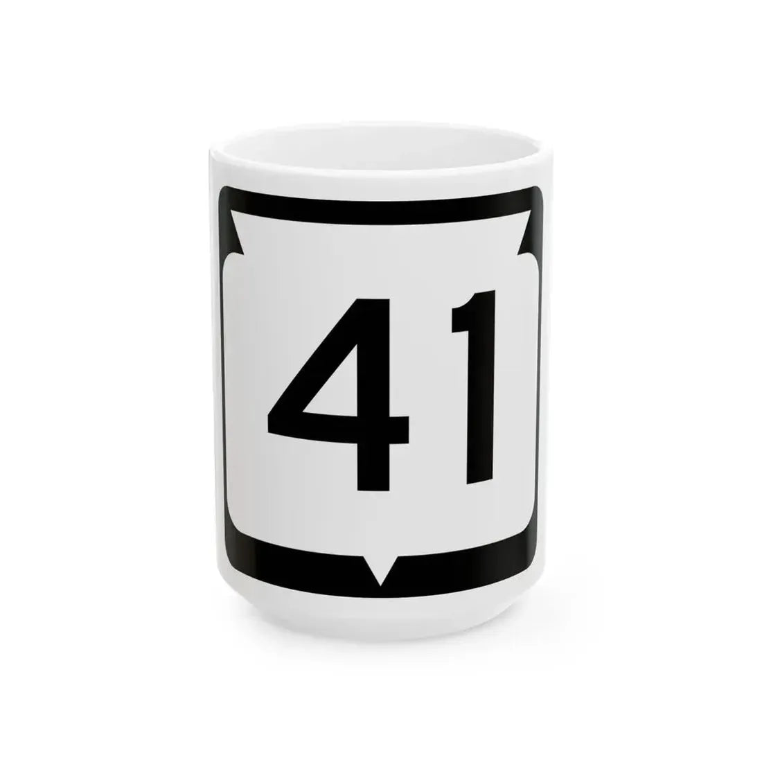 WIS 41 (Wisconsin) (Road Sign) White Coffee Mug 15oz - Go Mug Yourself