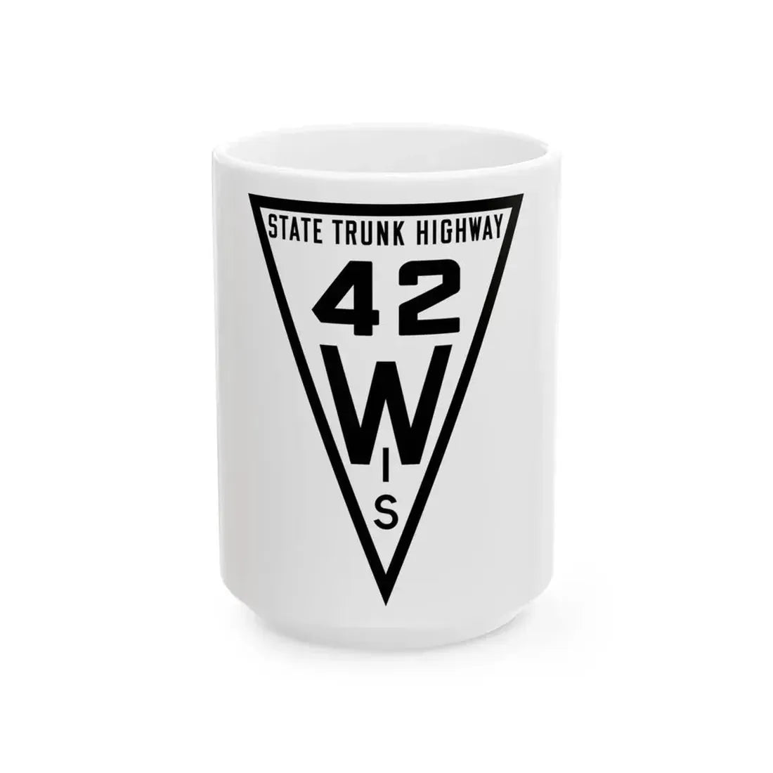 WIS 42 1919 (Wisconsin) (Road Sign) White Coffee Mug 15oz - Go Mug Yourself
