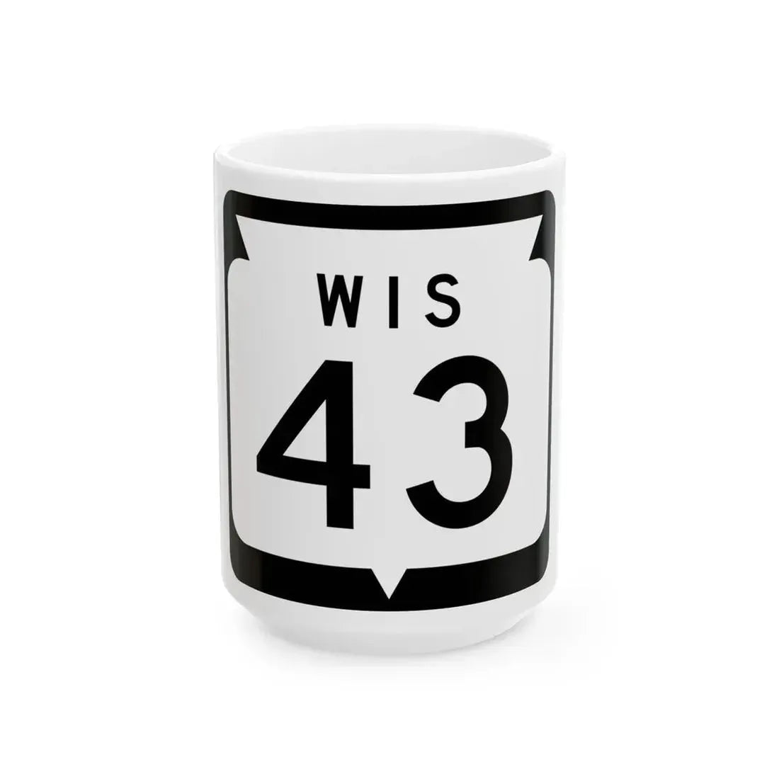 WIS 43 1970 (Wisconsin) (Road Sign) White Coffee Mug 15oz - Go Mug Yourself