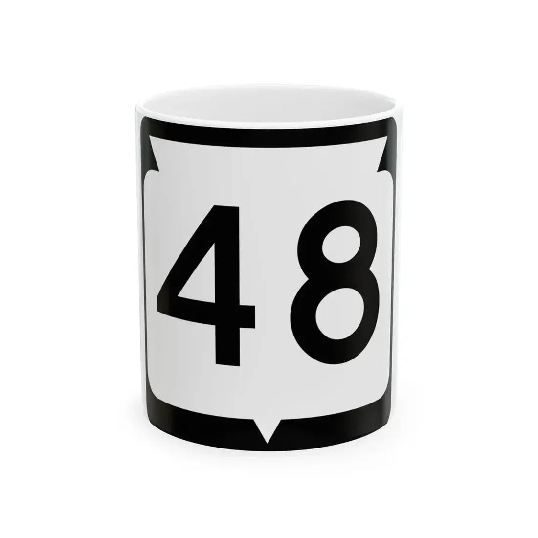 WIS 48 (Wisconsin) (Road Sign) White Coffee Mug 11oz - Go Mug Yourself