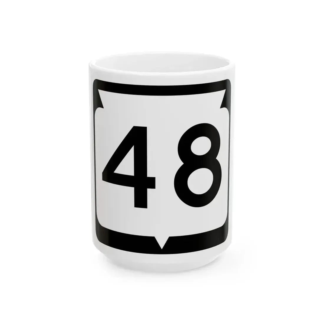 WIS 48 (Wisconsin) (Road Sign) White Coffee Mug 15oz - Go Mug Yourself