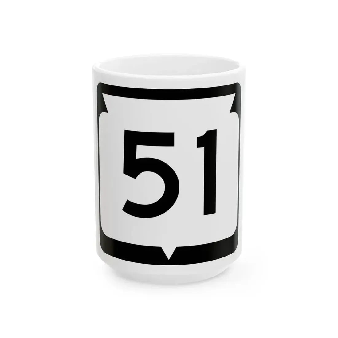 WIS 51 (Wisconsin) (Road Sign) White Coffee Mug 15oz - Go Mug Yourself