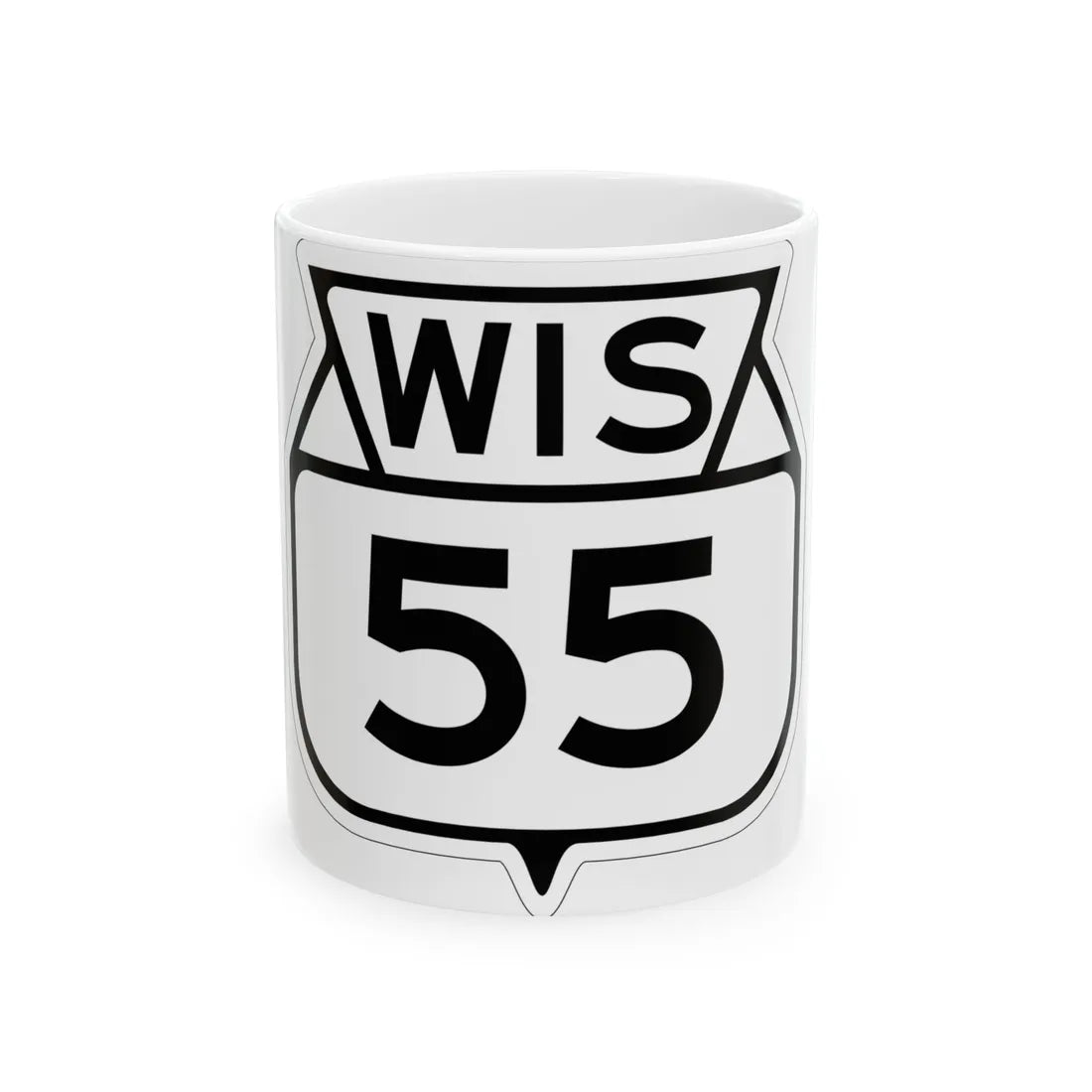 WIS 55 1949 (Wisconsin) (Road Sign) White Coffee Mug 11oz - Go Mug Yourself