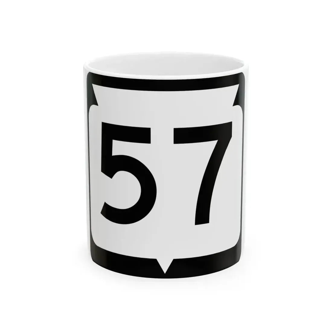 WIS 57 (Wisconsin) (Road Sign) White Coffee Mug 11oz - Go Mug Yourself