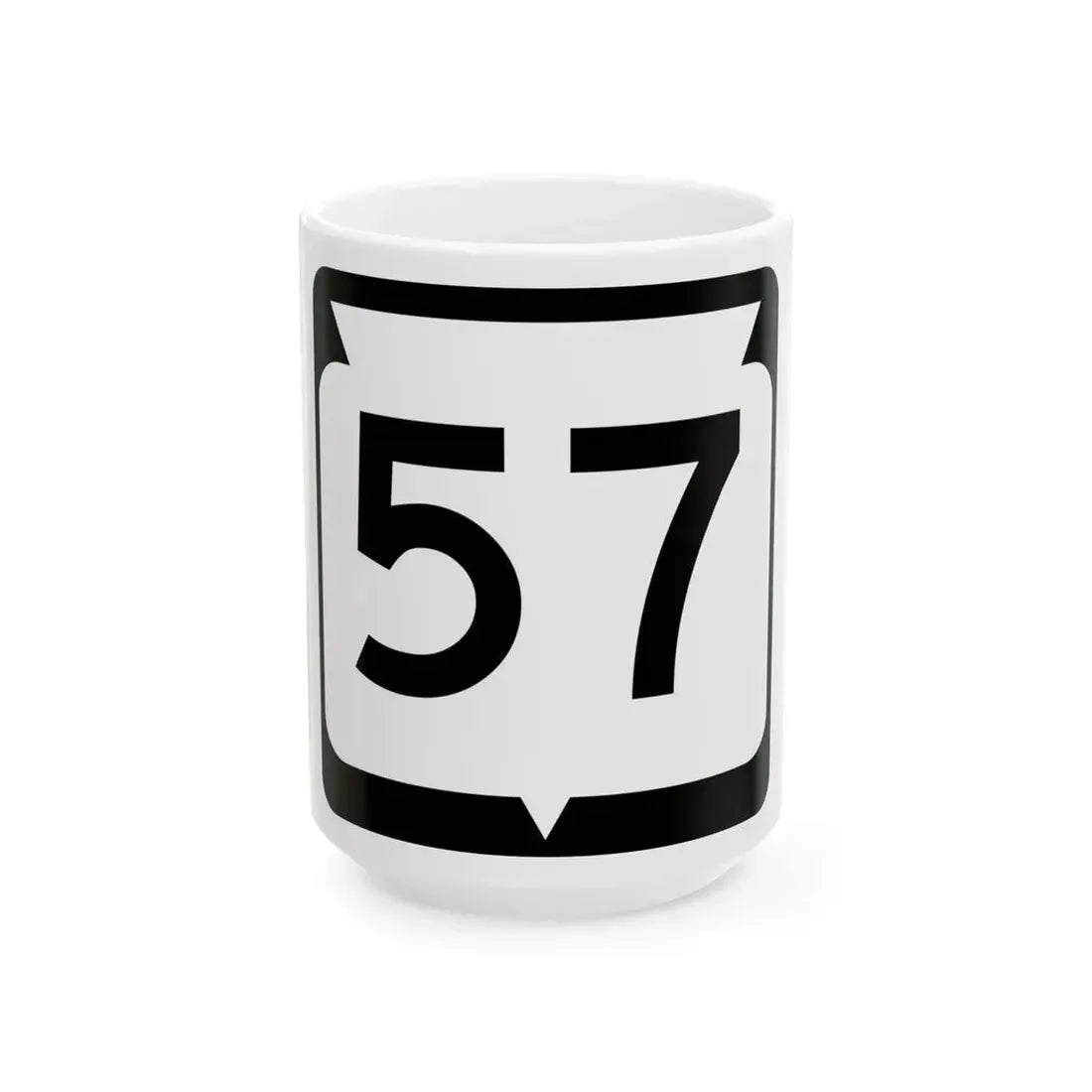 WIS 57 (Wisconsin) (Road Sign) White Coffee Mug 15oz - Go Mug Yourself