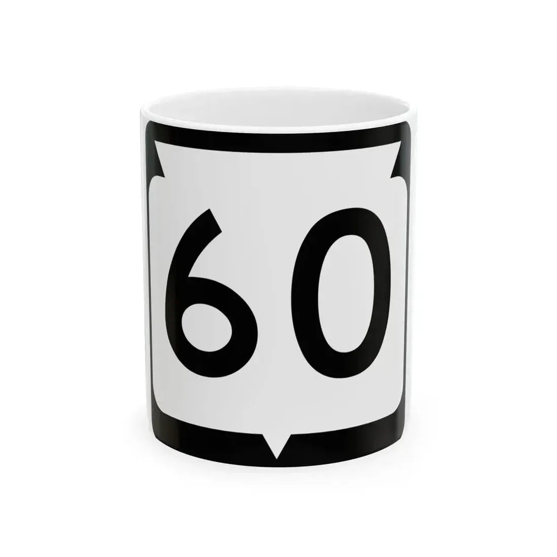 WIS 60 (Wisconsin) (Road Sign) White Coffee Mug 11oz - Go Mug Yourself