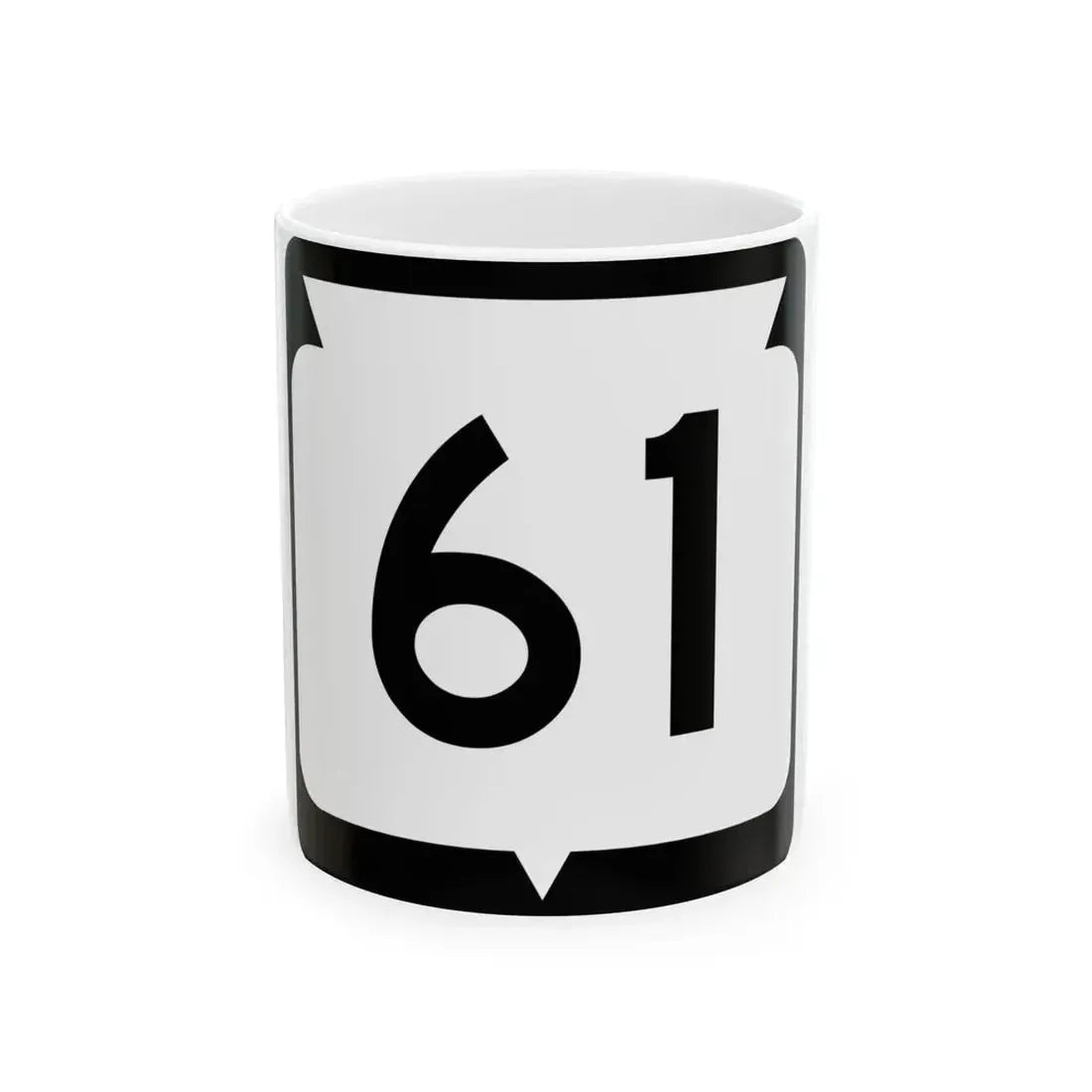 WIS 61 (Wisconsin) (Road Sign) White Coffee Mug 11oz - Go Mug Yourself